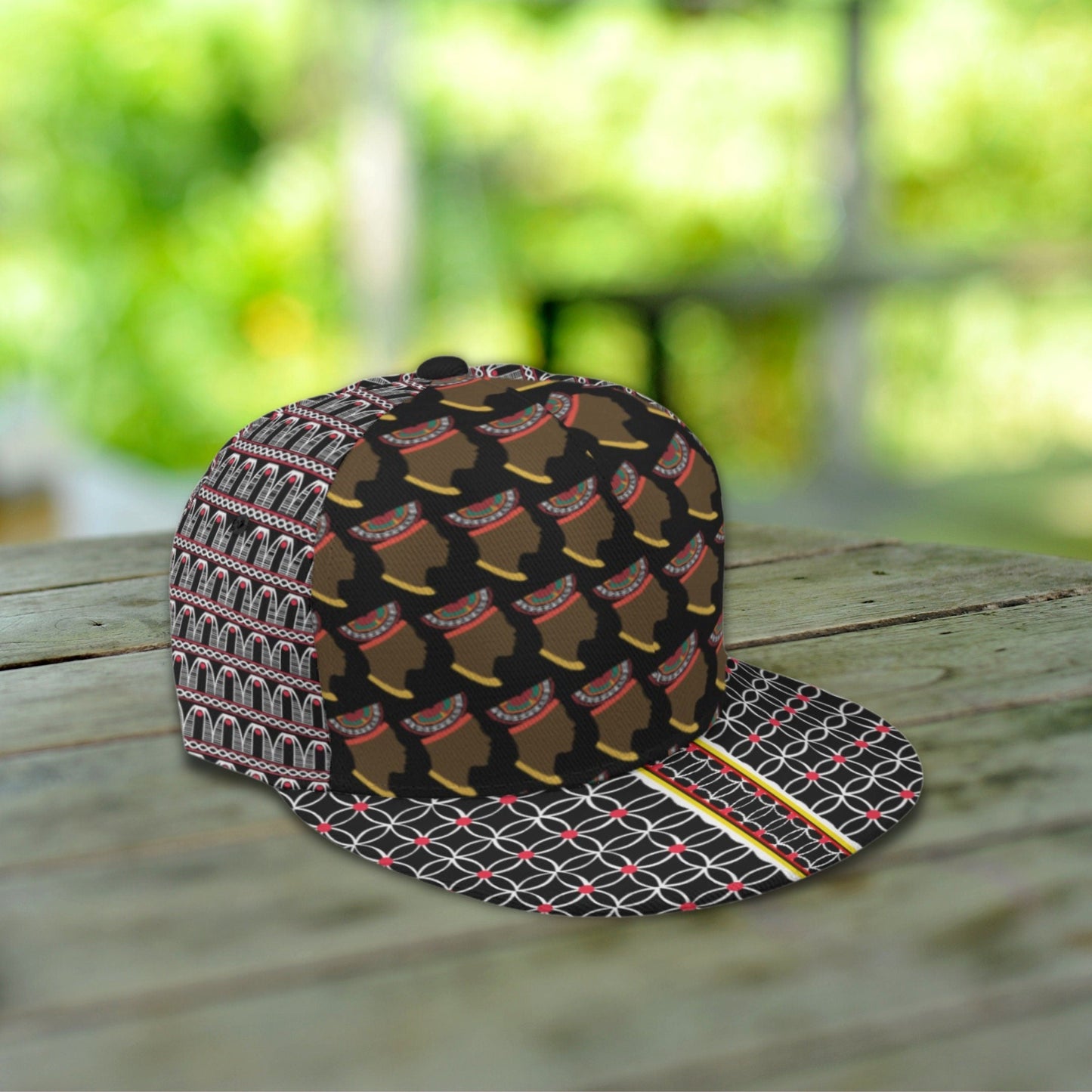 Bamenda Man design Baseball Cap: Adjustable Snapback, African Print  Flat Brim, Ready to Ship
