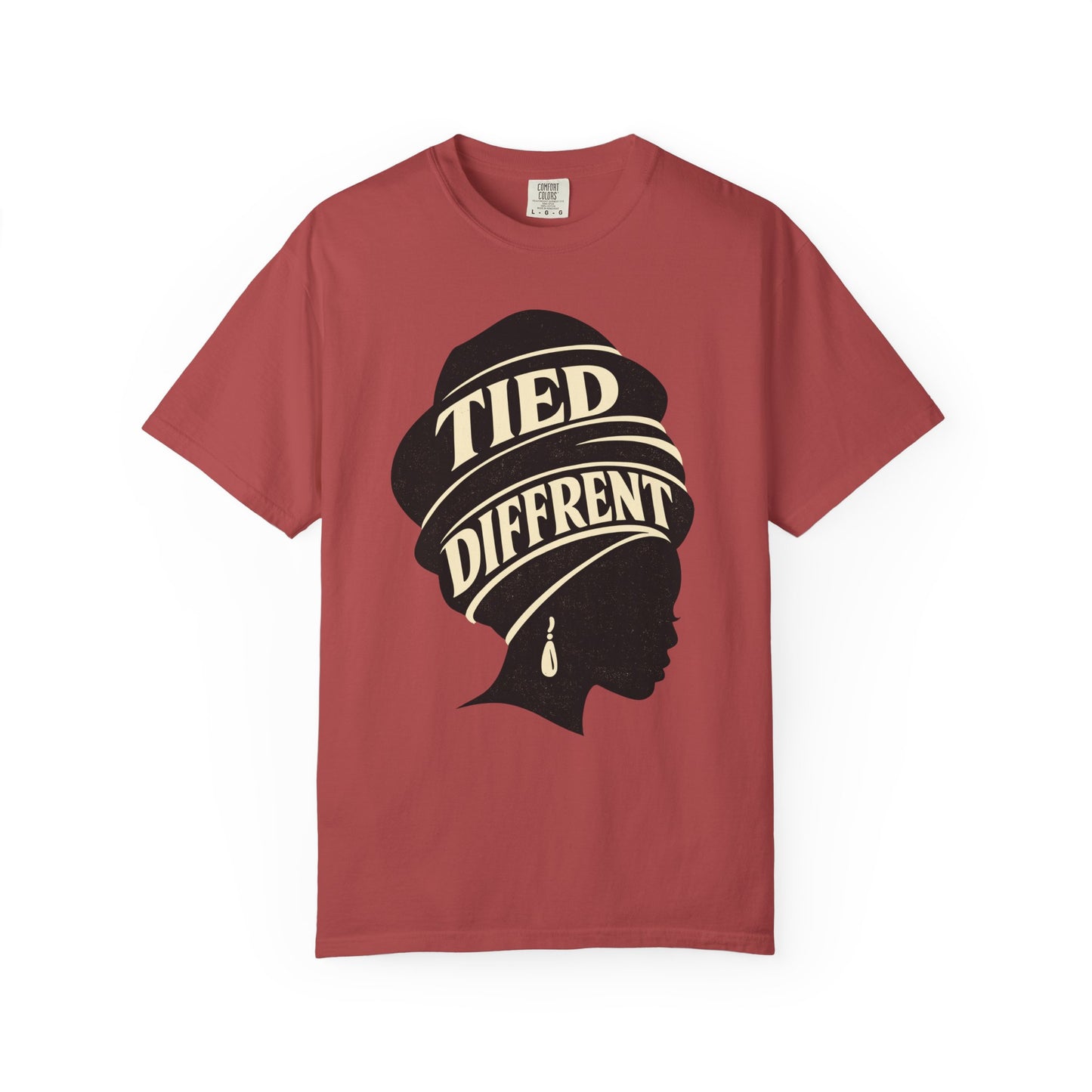 Tied Different headwrap silhouette Unisex Garment-Dyed T-shirt