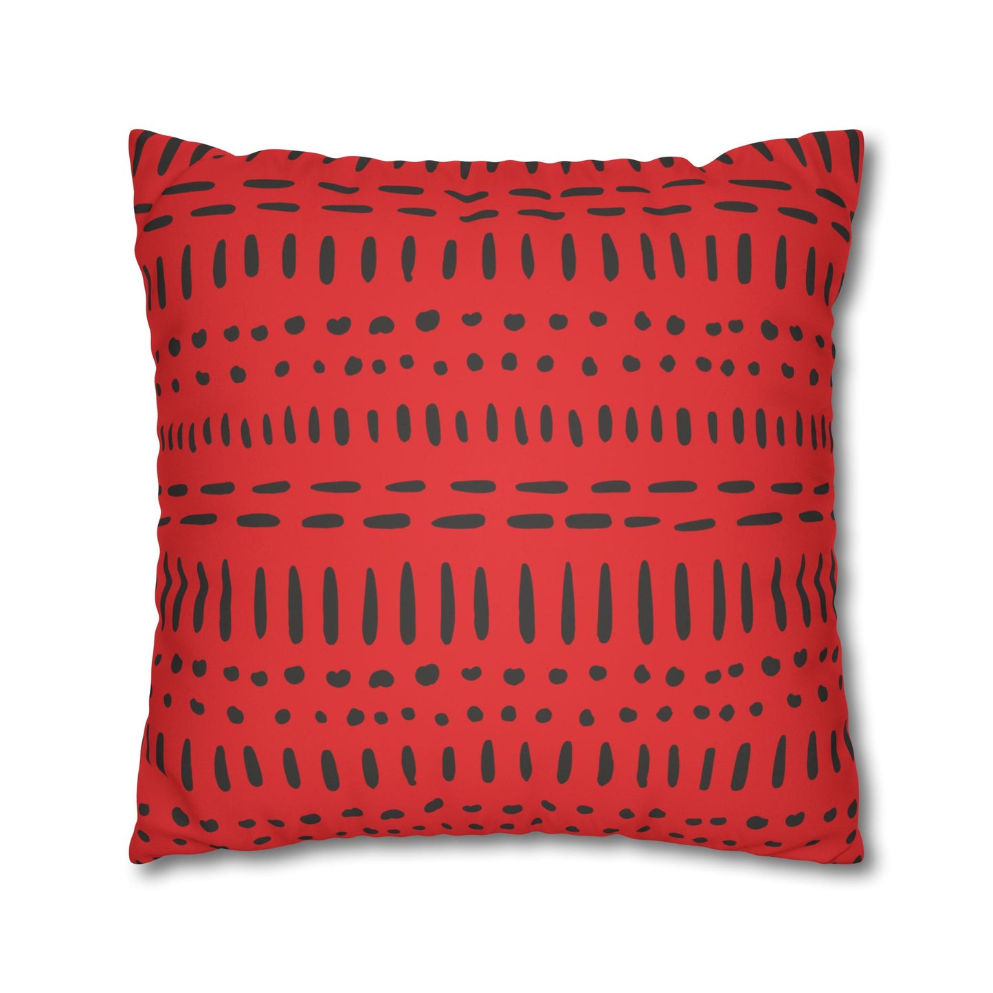 Pascale in Mudcloth (BW) Two-Sided Faux Suede Square Pillow Case