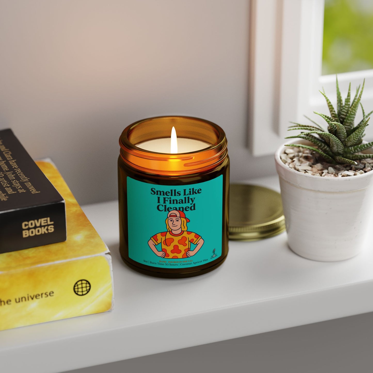 Smells Like I finally Cleaned Coconut Apricot Wax Scented Candles (Color), Afrocentric Candle, Home Fragrance Decor, Aromatherapy Gift, Relaxation Candle