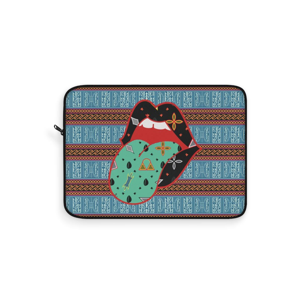 a laptop case with a picture of a woman's mouth