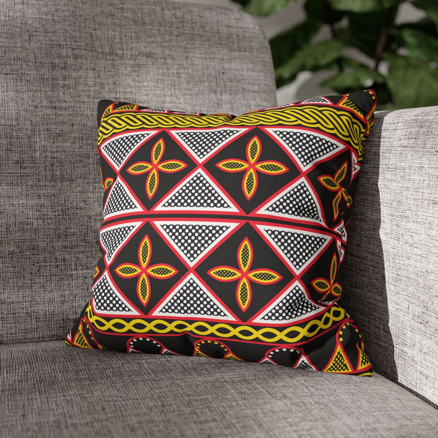 Yellow Toghu Pillow Casecase, Home Decor, African Print Throw Pillow Case, Square Accent Cushion, Living Room, Bedroom, Sofa Accessories