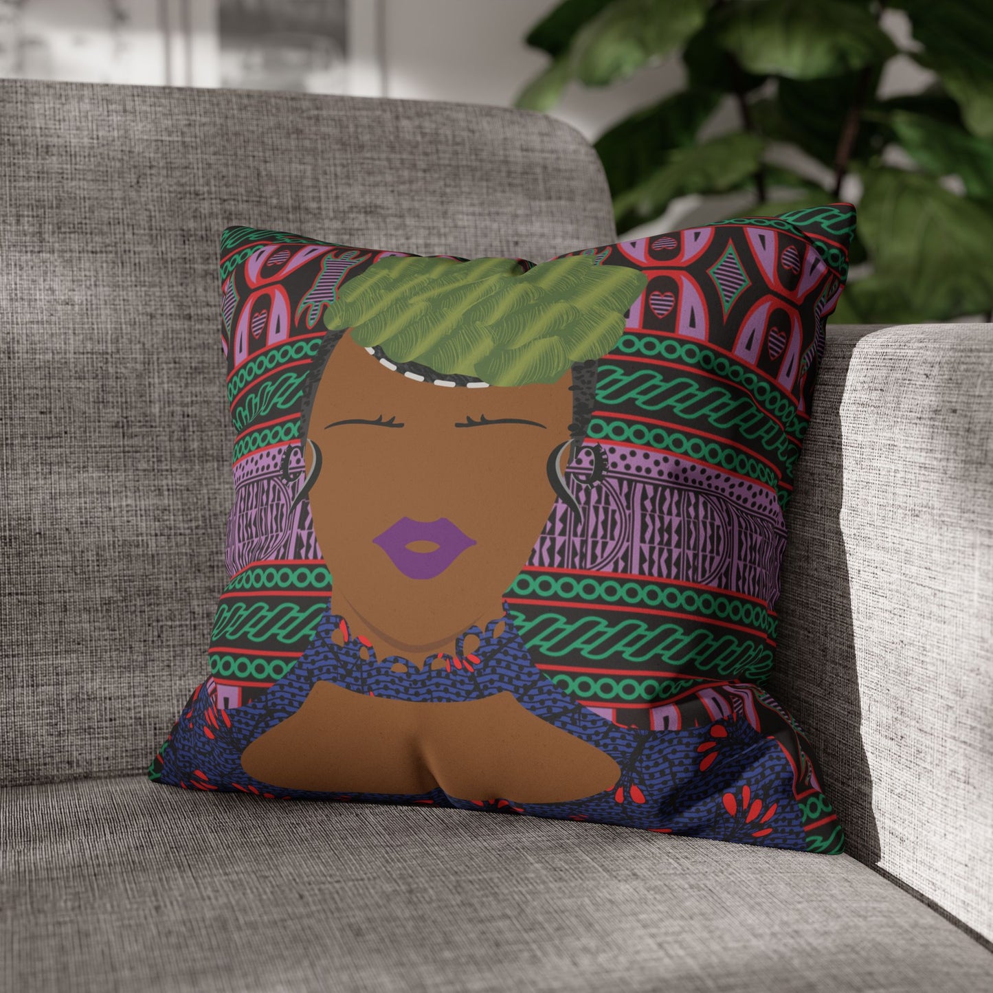 Jihi Faux Suede Square Pillow Case