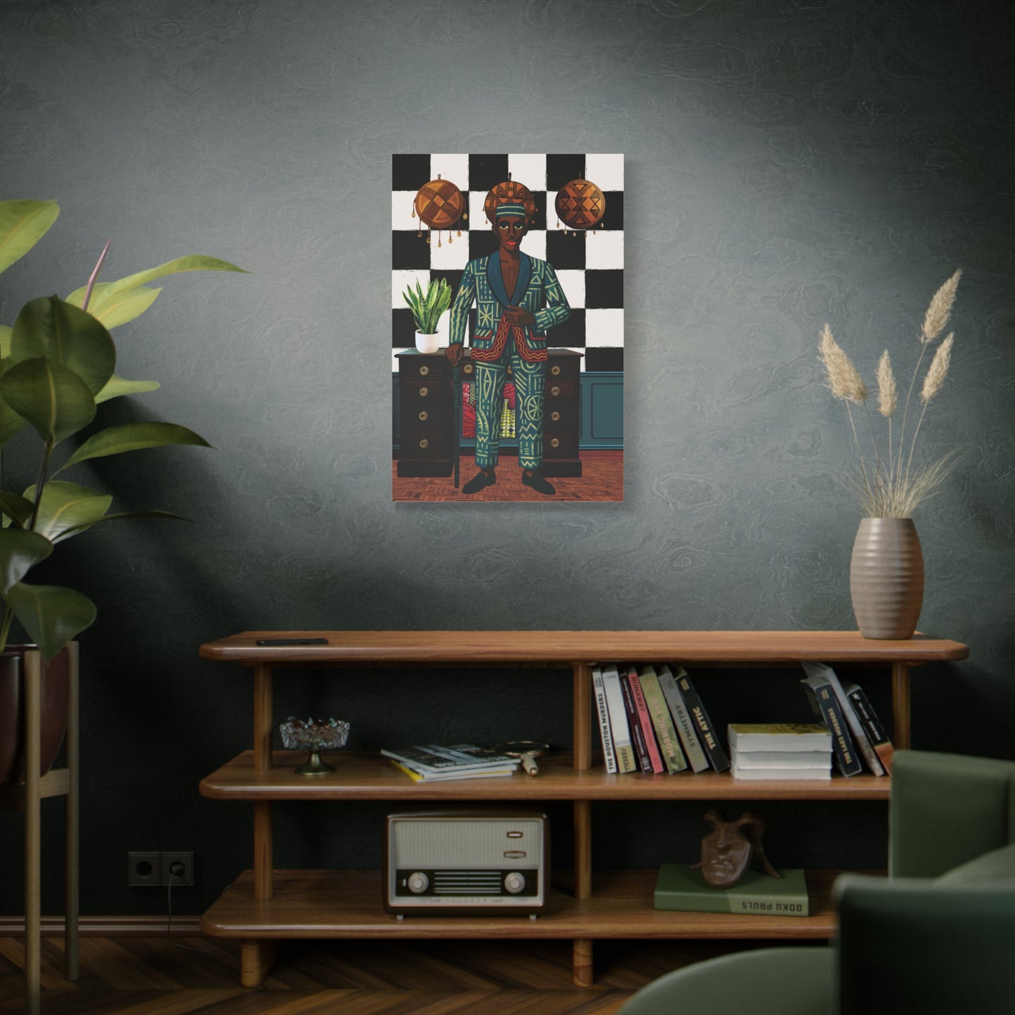Matte Canvas Print, Afrocentric Wall Decor, He's Home Cultural Art, Unique Office Art, Modern African Art Print, Stylish Home Decor, Stretched, 1.25"