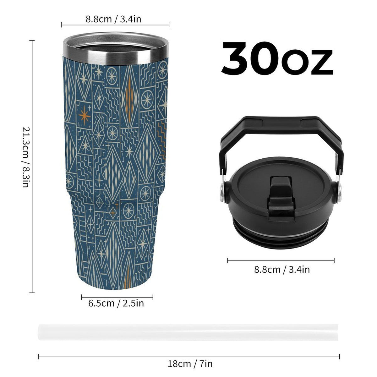 Ndop 30oz Travel Tumbler, Stainles with Handle