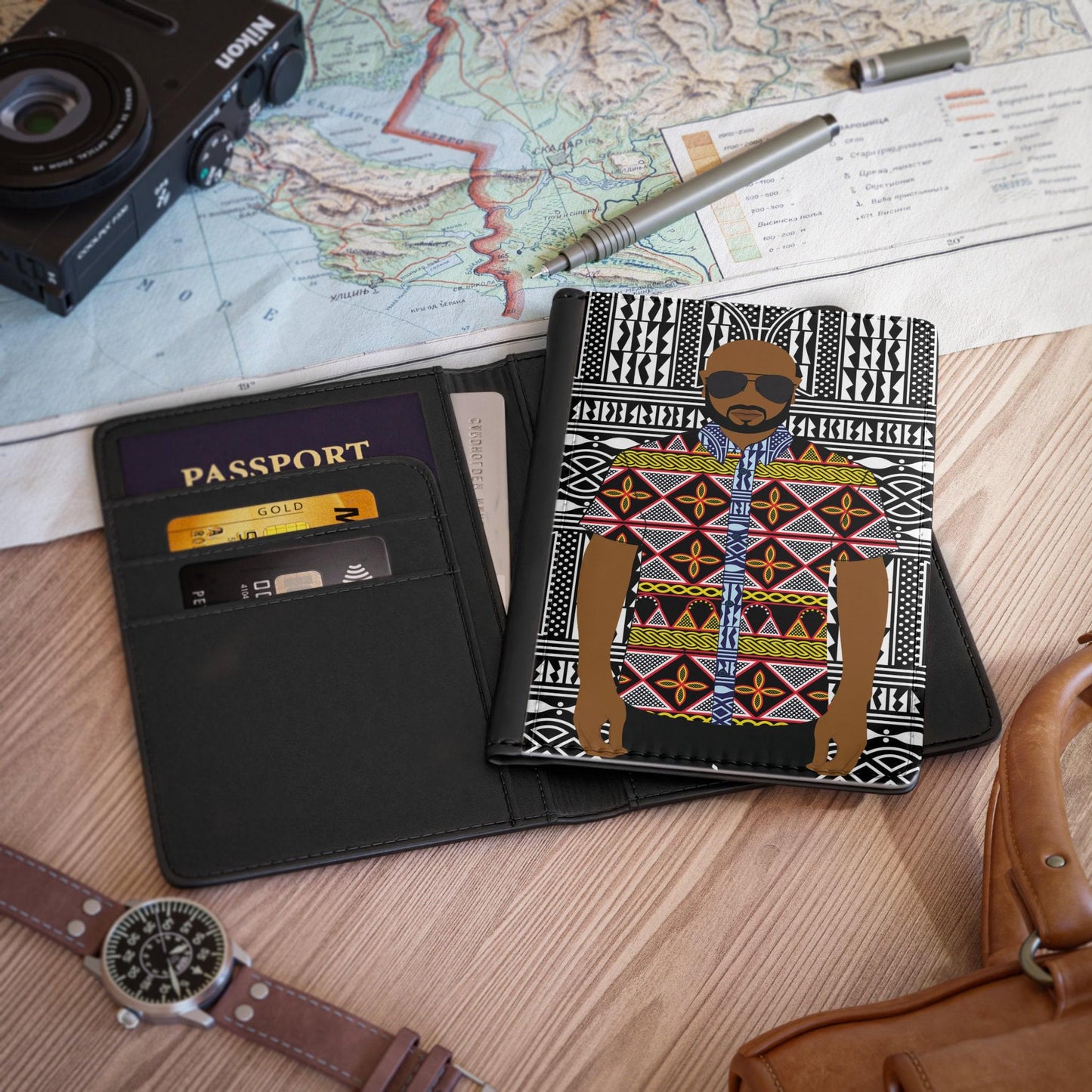 Le Monsieur - Black Ndop - Passport Cover