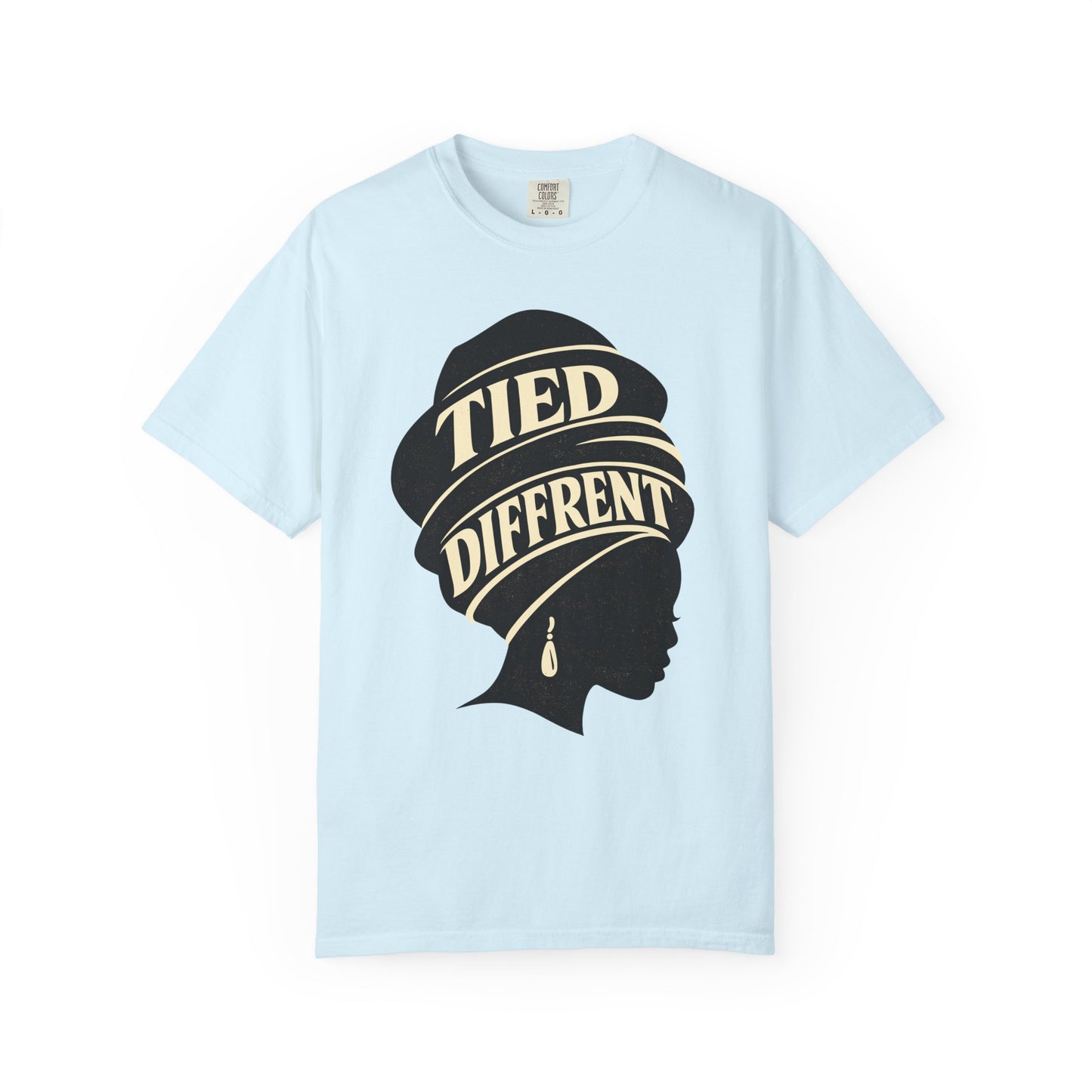 Tied Different headwrap silhouette Unisex Garment-Dyed T-shirt