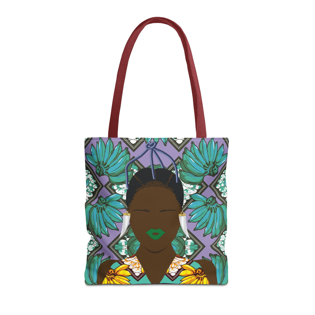 Havana Banana(Sand and Chocolate) on Green Banana Two-Sided Design AOP Tote Bag