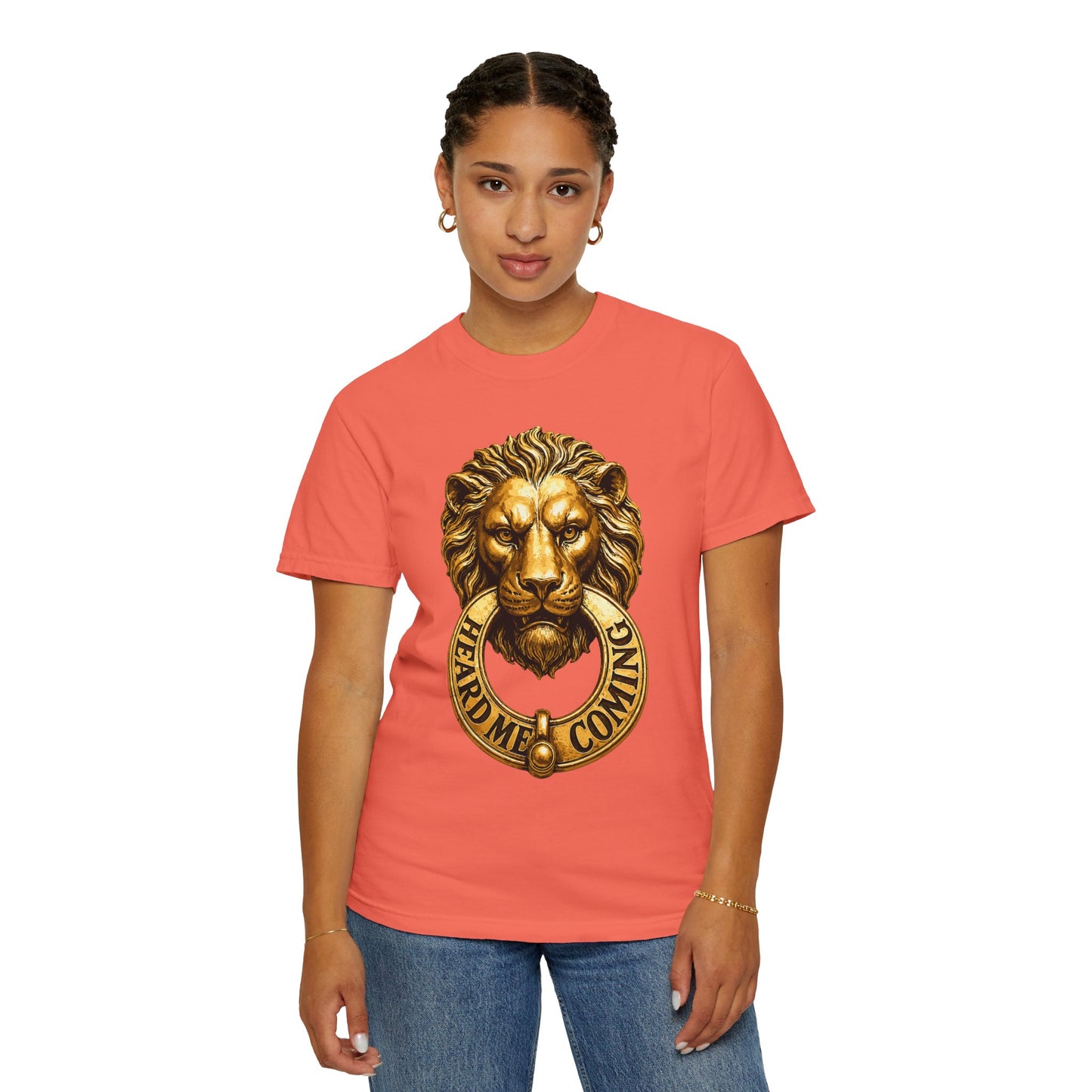 Gold Lion Knocker Unisex Garment-Dyed T-shirt