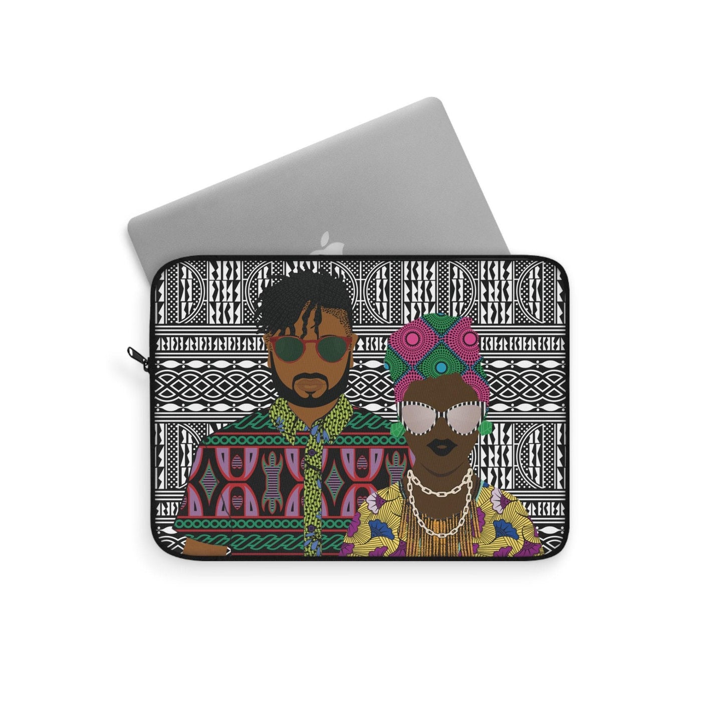 The Atebas on Black Ndop African Laptop Sleeve, Pro Macbook Air Sleeve