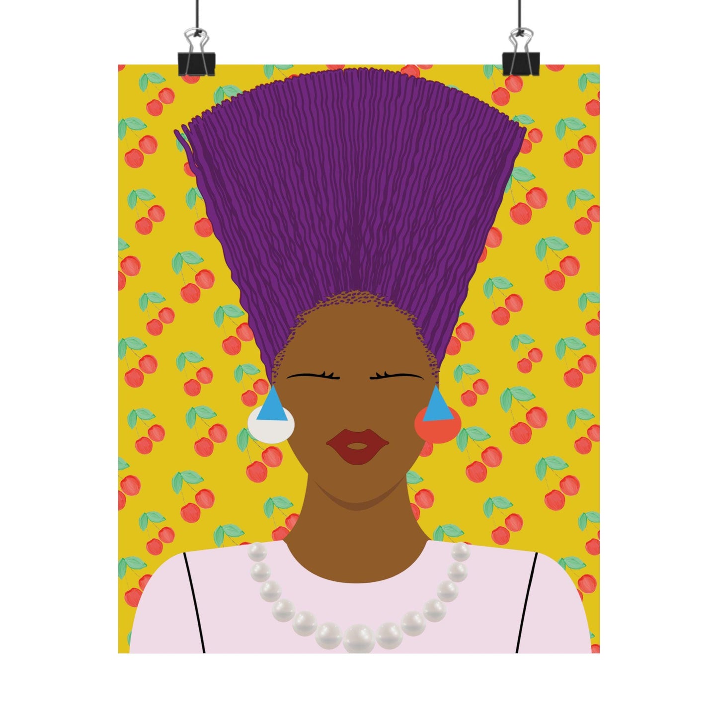 Nef with Red Hair on Grapefruits Premium Matte Vertical Posters