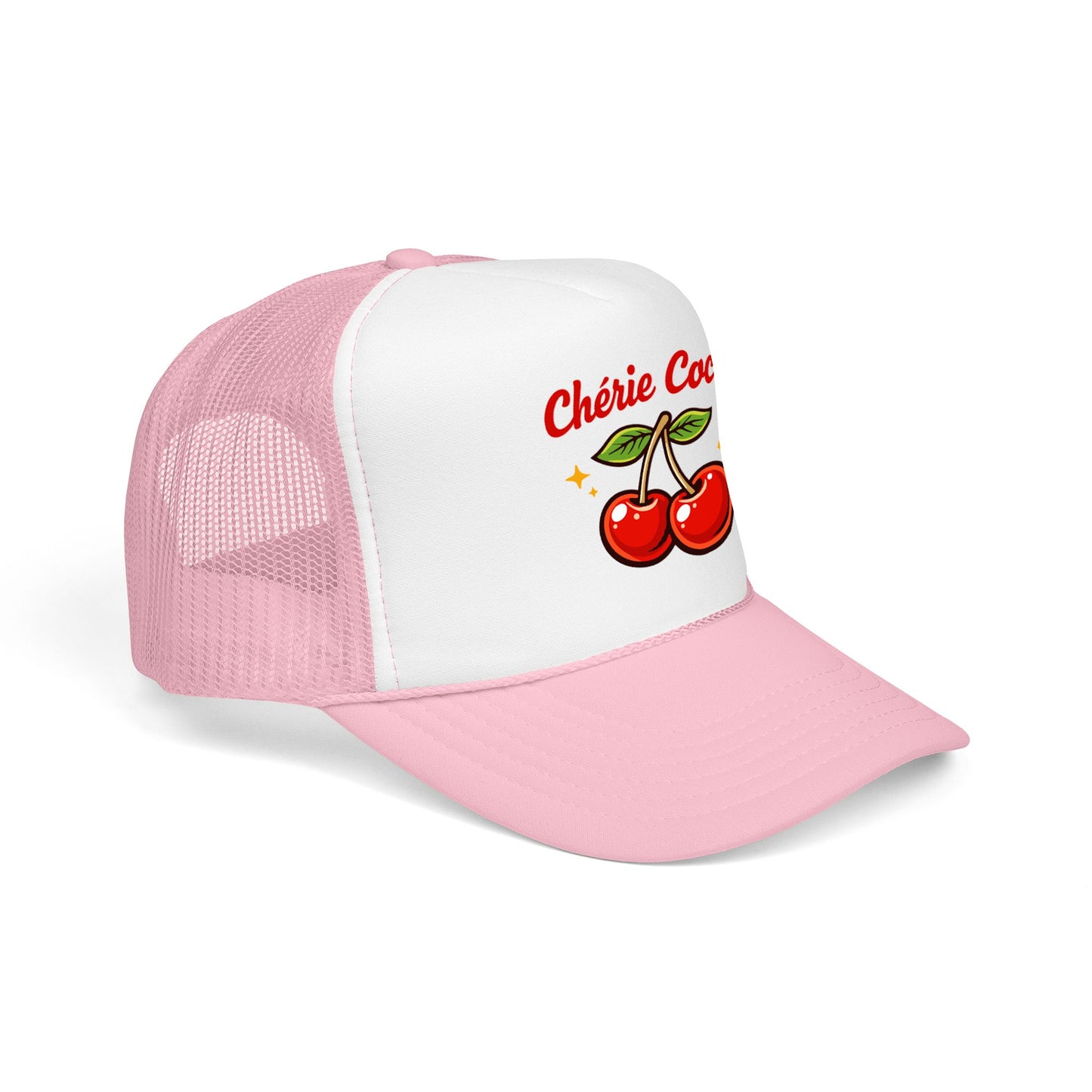 Chérie Coco Trucker hat , Cherry retro script design, Mother's Day Gift