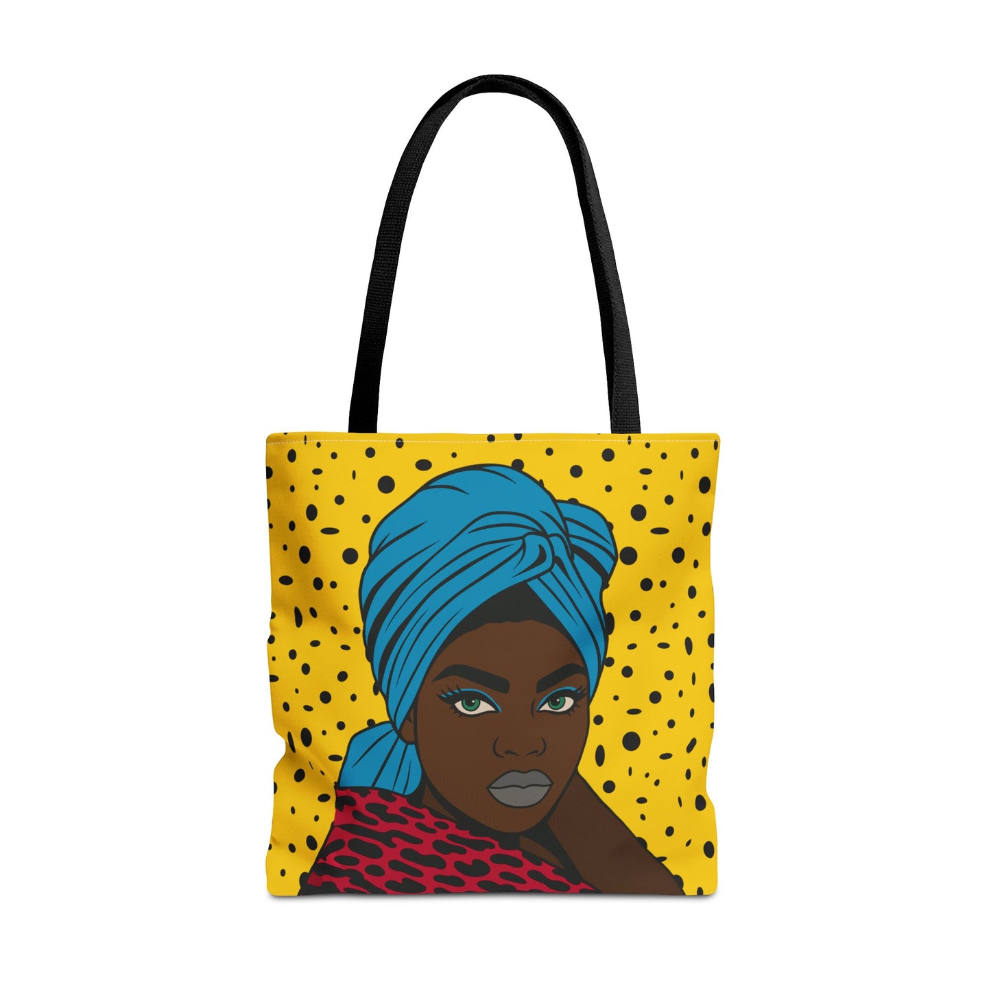 Turbanique Afro Glam Tote Bag, Black Woman, Cheetah Print, "VaVa Voom" Back