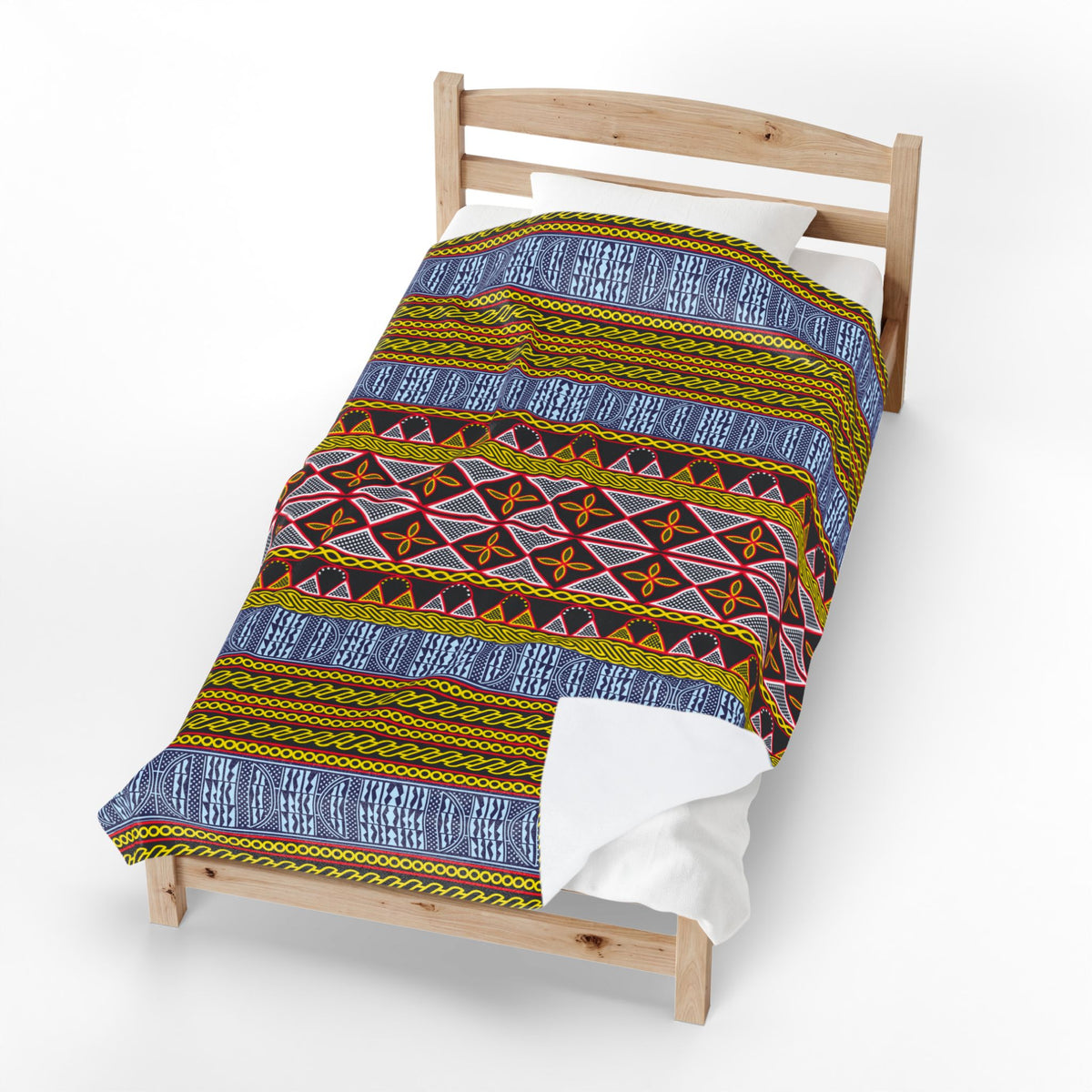 Ndop - Toghu African Print Re-Mixed Velveteen Plush Blanket