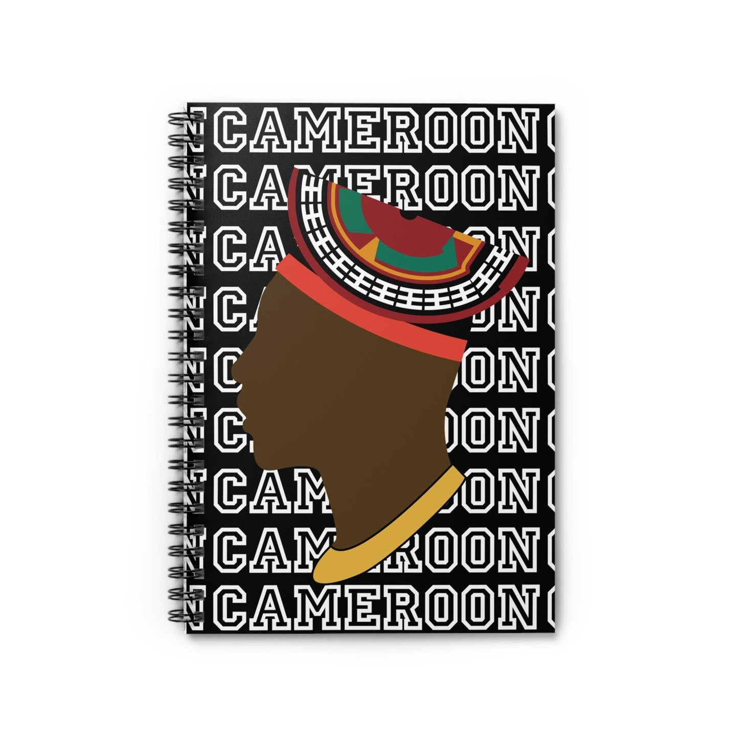 Man in Bamenda Hat on Cameroon - Front Cover Print - Spiral Notebook - Ruled Line