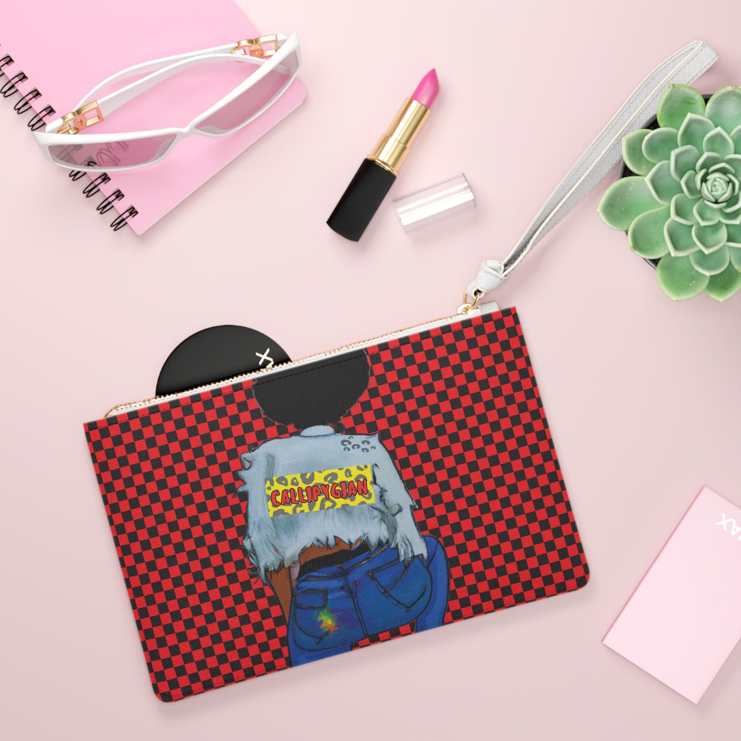 Callipygian Girl Wristlet Clutch Bag, Elegant Evening Accessory, Stylish Birthday Gift