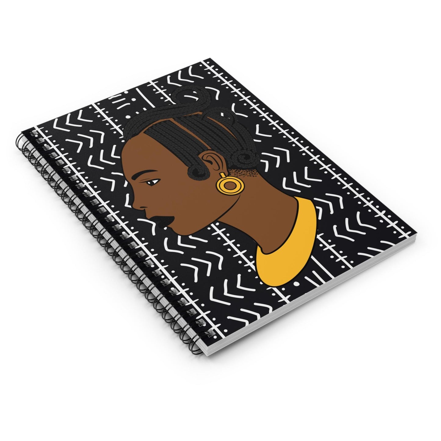 Lady Kongossa Spiral Notebook: African Mudcloth Print Journal