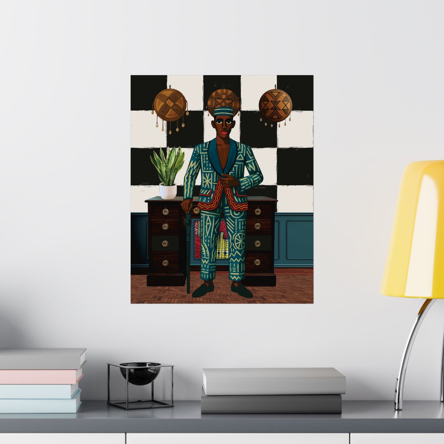 He's Home Satin Poster, Cameroon African Wall Art, Modern Home Decor, Boho Aesthetic, Unique Gift Idea, Bohemian Wall Hanging