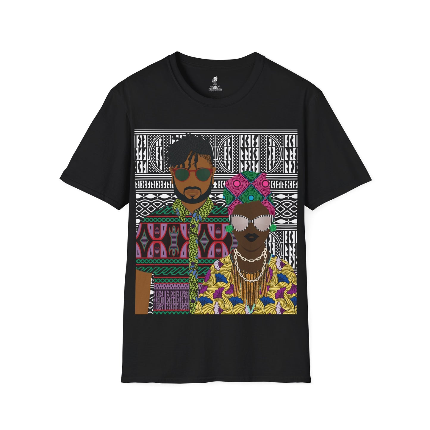 The Atebas on Black Ndop Unisex Softstyle T-Shirt