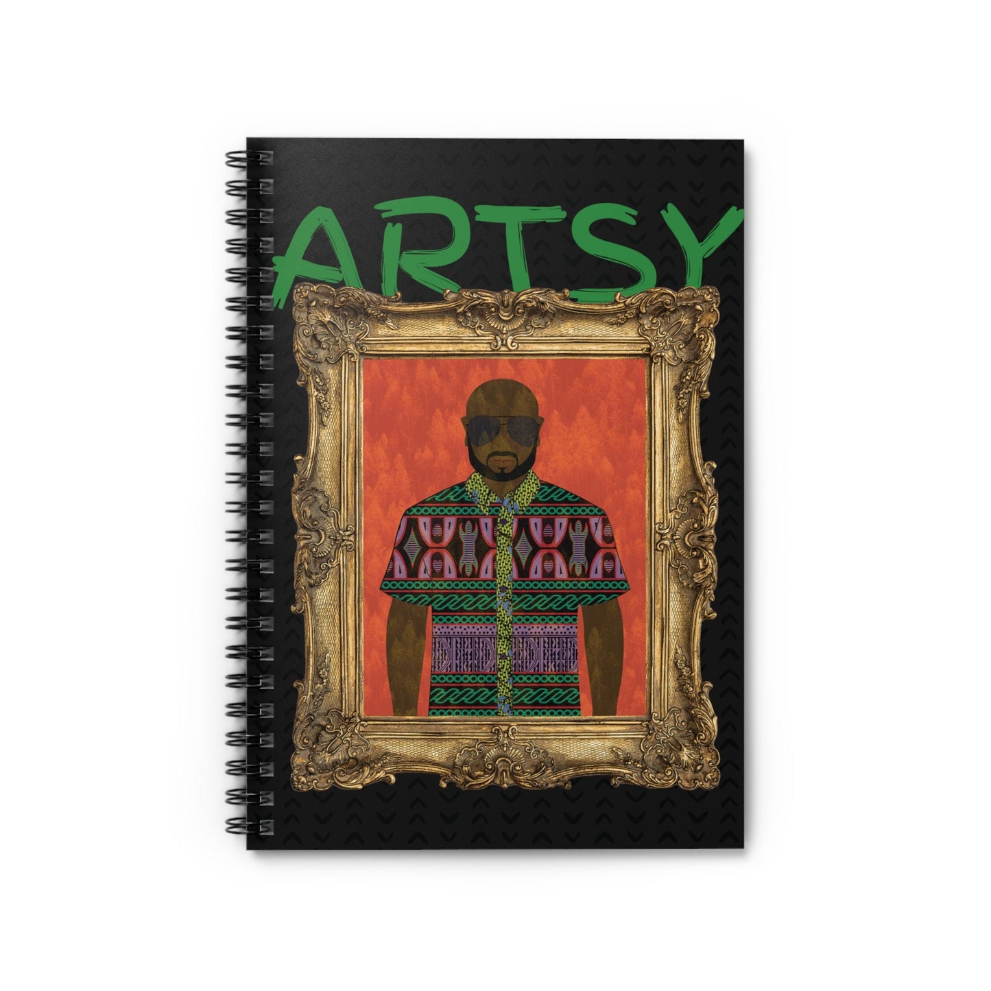 Artsy Le Monsieur Spiral Notebook, Front Cover Print - Ruled Lines