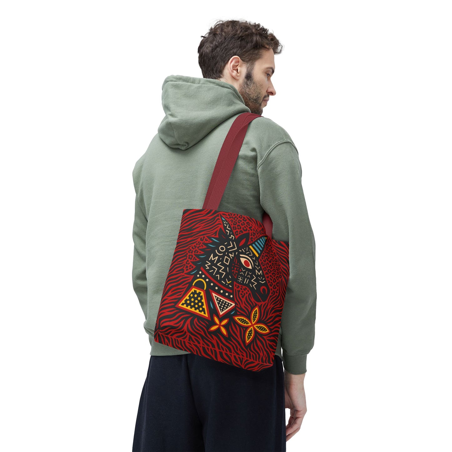 Black Unicorn Tote Bag, Double Sided Design, African Art, Unisex Canvas Tote, Large & Small Sizes, Stylish Beach Bag, Gift for Her