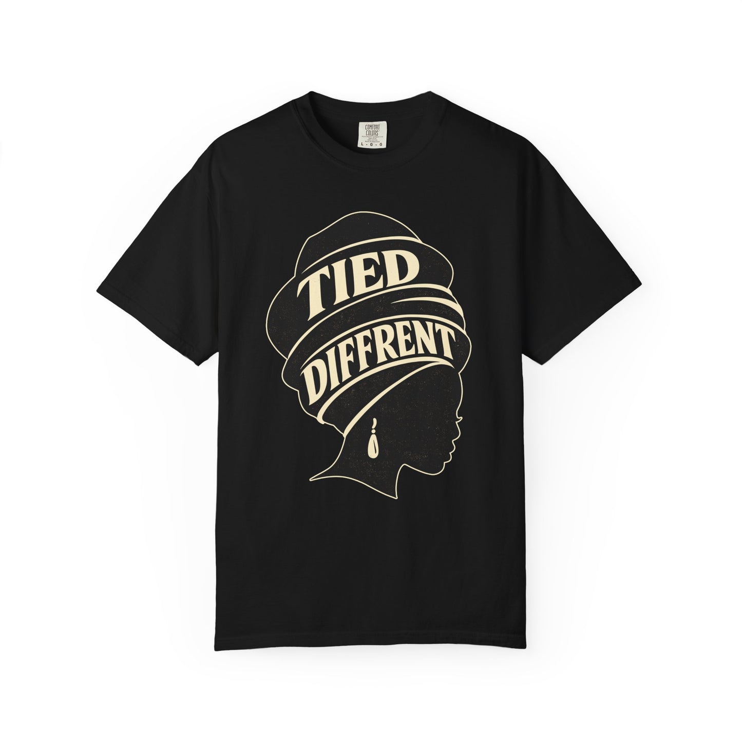 Tied Different headwrap silhouette Unisex Garment-Dyed T-shirt