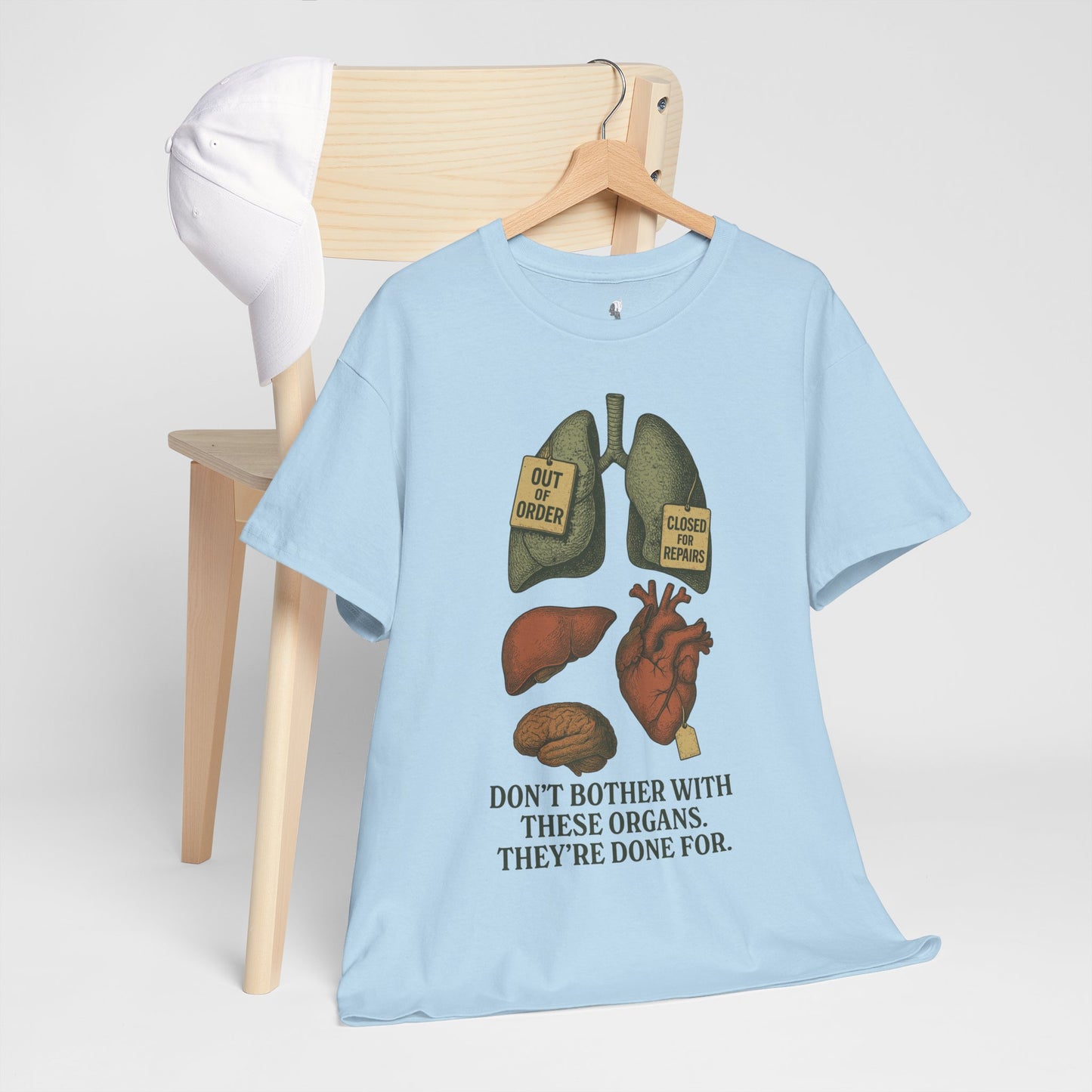 Funny Anatomy T-Shirt, Don't Bother With These Organs Graphic Tee, Unisex Heavy Cotton Shirt, Dark Humor Gift, Sarcastic Science Shirt