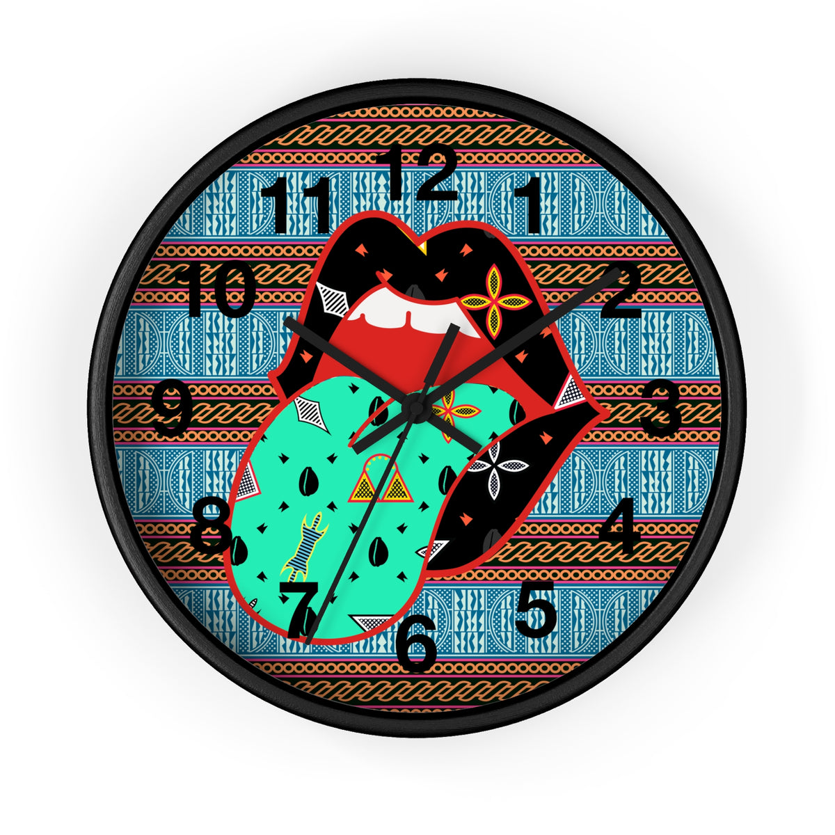Lipsie Wood Wall Clock, Lipsie 10" x 10", Silent AA Battery, Indoor Use!
