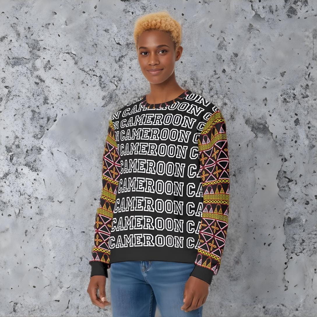 Cameroon Toghu Print Sweatshirt: Unisex Scuba Fabric