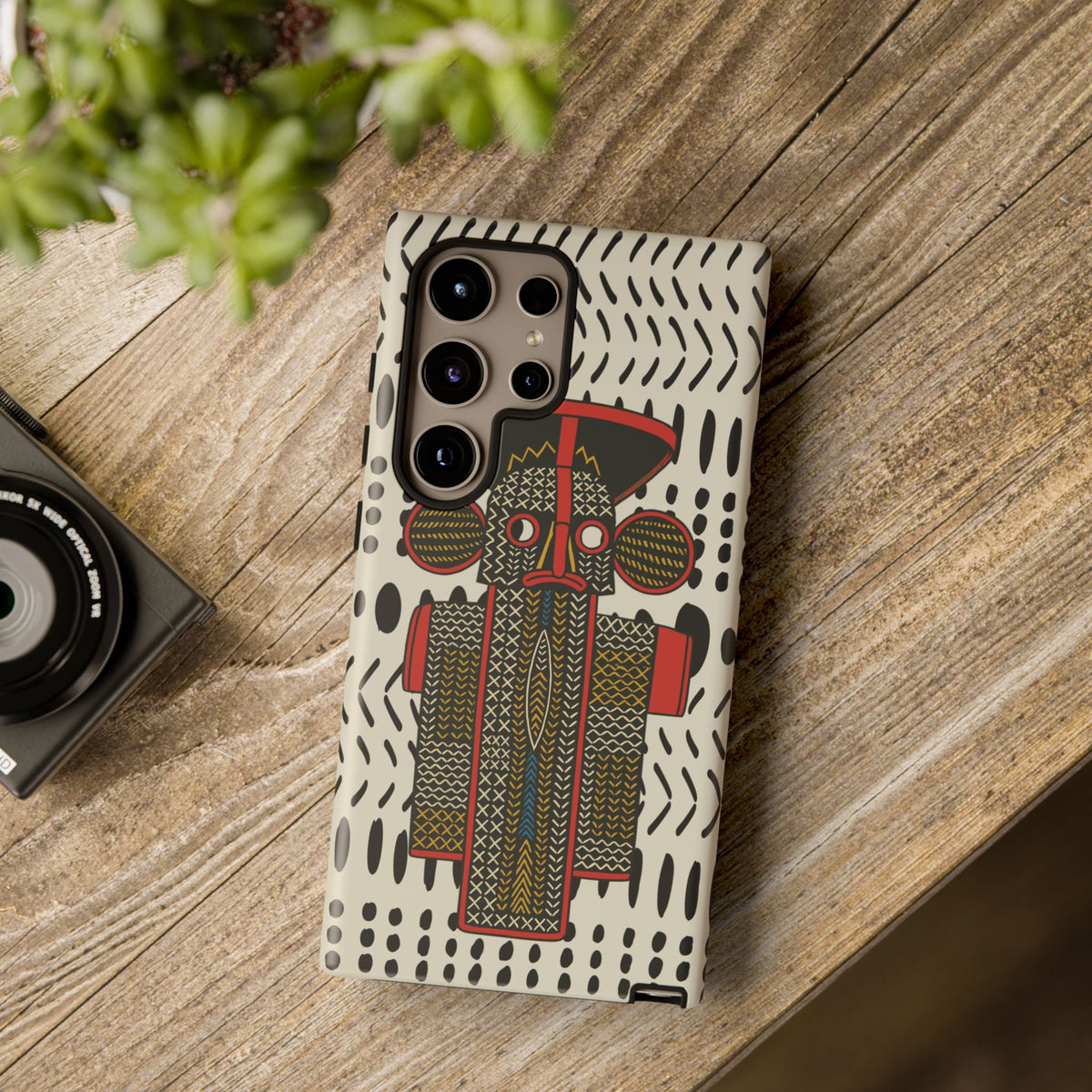 Elephant Mask Phone Case, African Art Design, Stylish Protective Cover for Samsung and iPhone, Unique Accessory, Gift Idea
