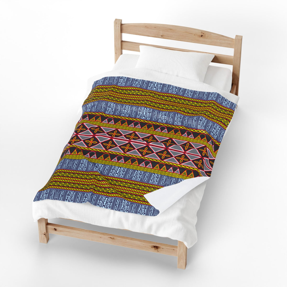 Ndop - Toghu African Print Re-Mixed Velveteen Plush Blanket