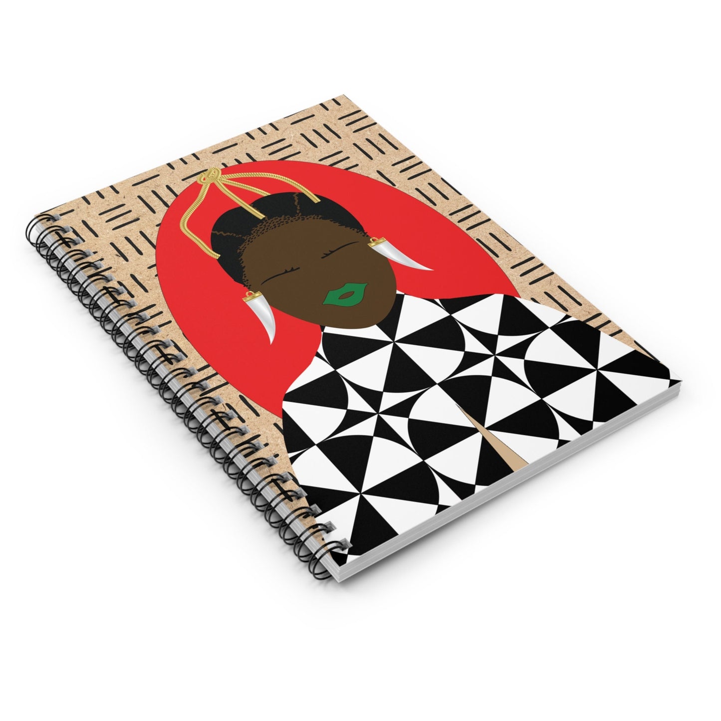 Sunny Babe(Chocolate) Spiral Notebook, Front Cover Print - Ruled Lines