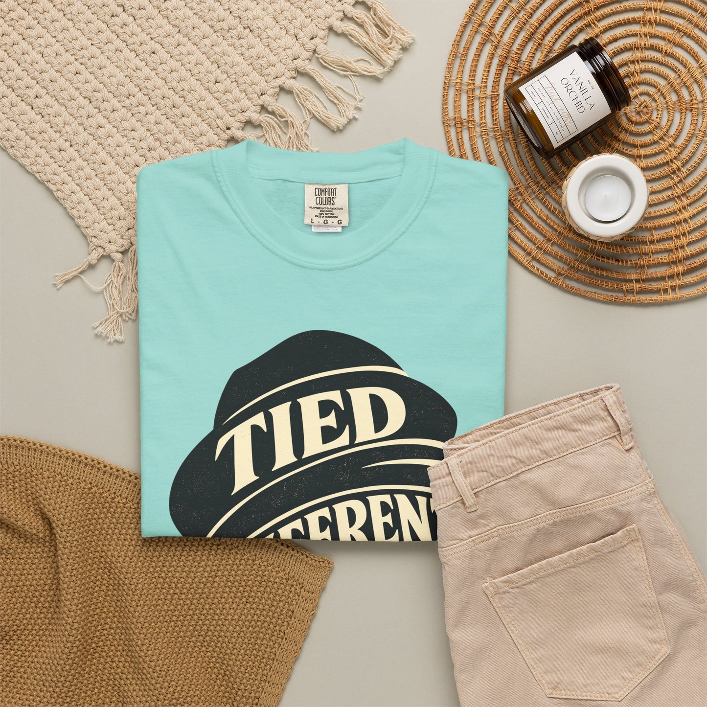 Tied Different headwrap silhouette Unisex Garment-Dyed T-shirt