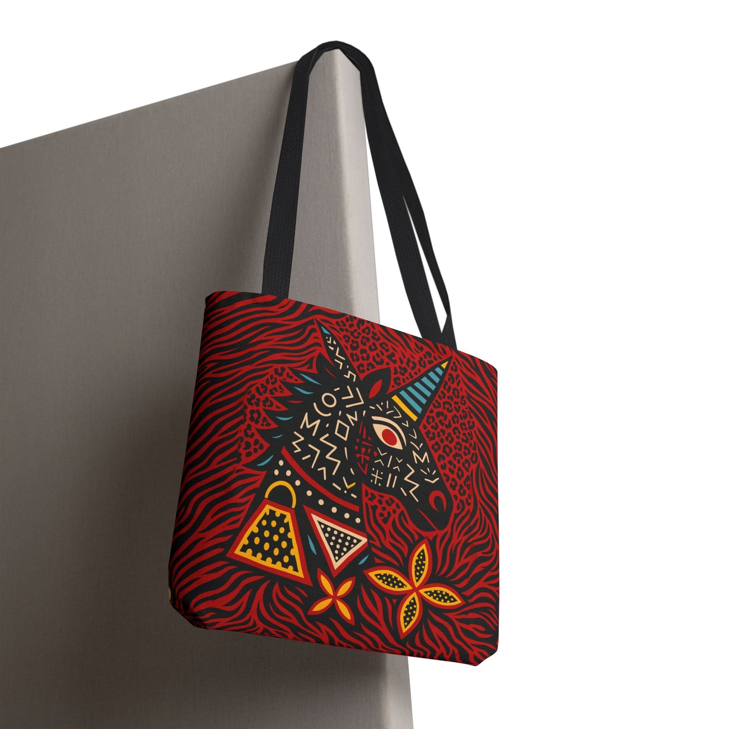 Black Unicorn Tote Bag, Double Sided Design, African Art, Unisex Canvas Tote, Large & Small Sizes, Stylish Beach Bag, Gift for Her