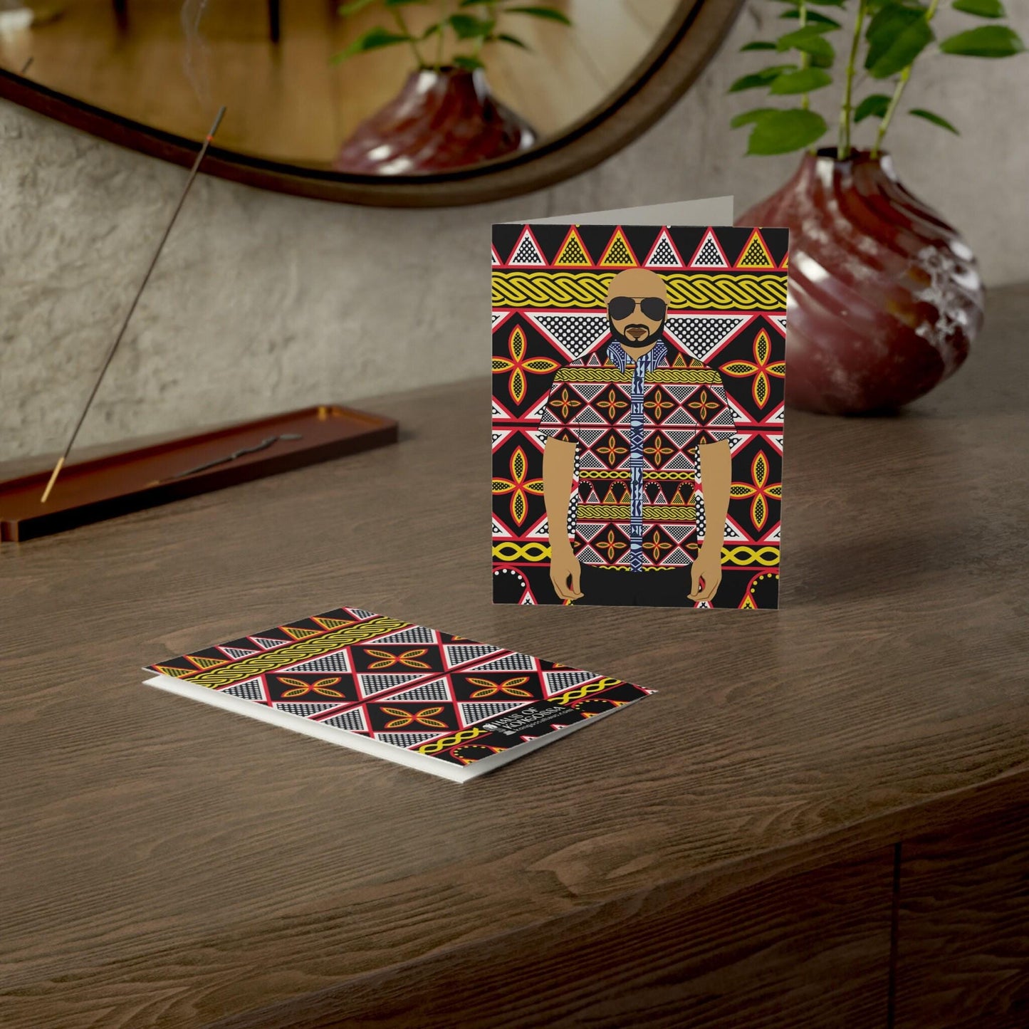 Le Monsieur (Camel) - Toghu on Toghu African Greeting Cards (1pc, 10pcs)