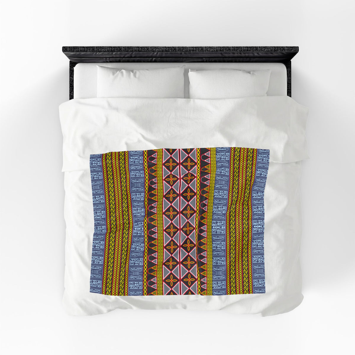 Ndop - Toghu African Print Re-Mixed Velveteen Plush Blanket