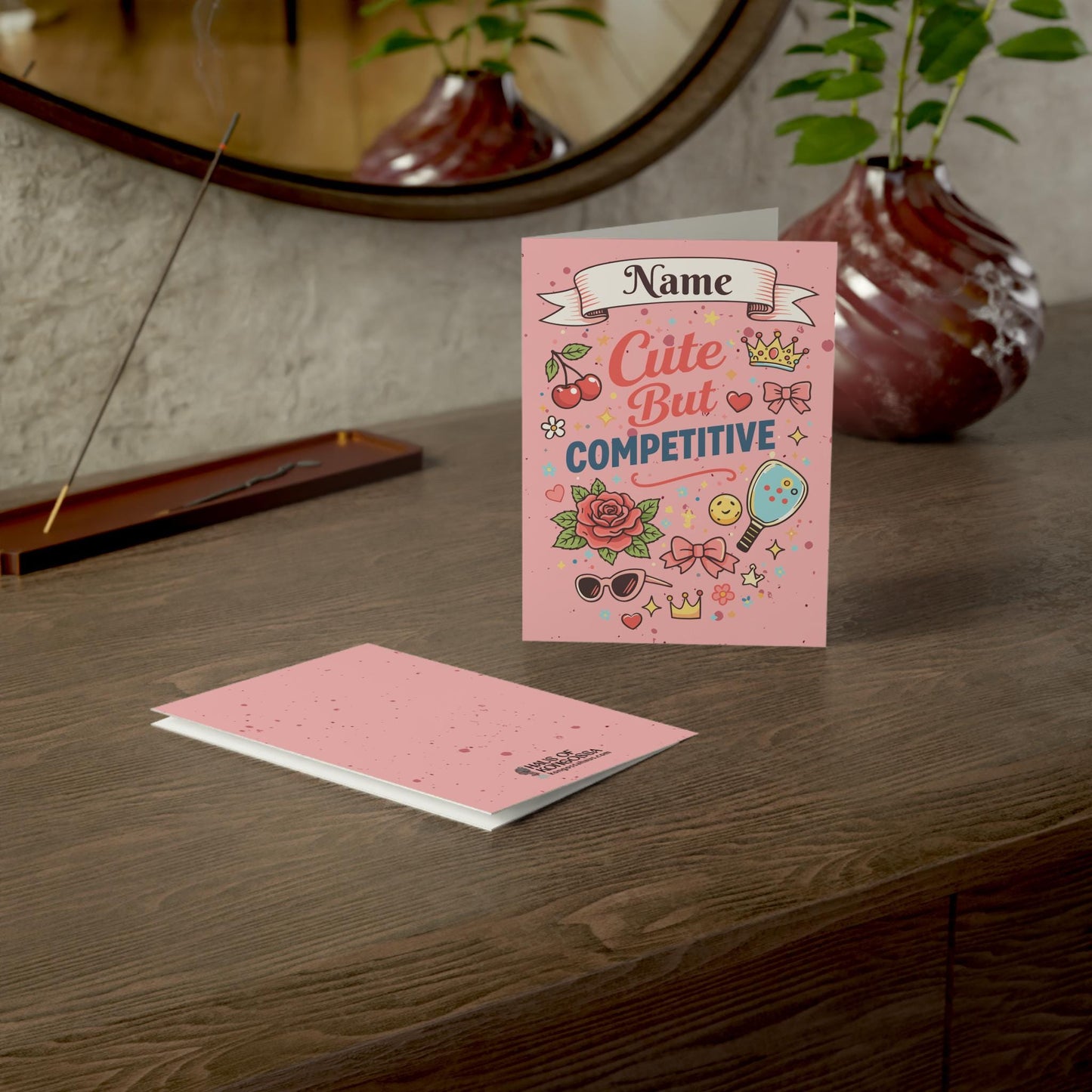 Personalized Name Greeting Card, Tattoo Vintage Design, Mother's Day Card