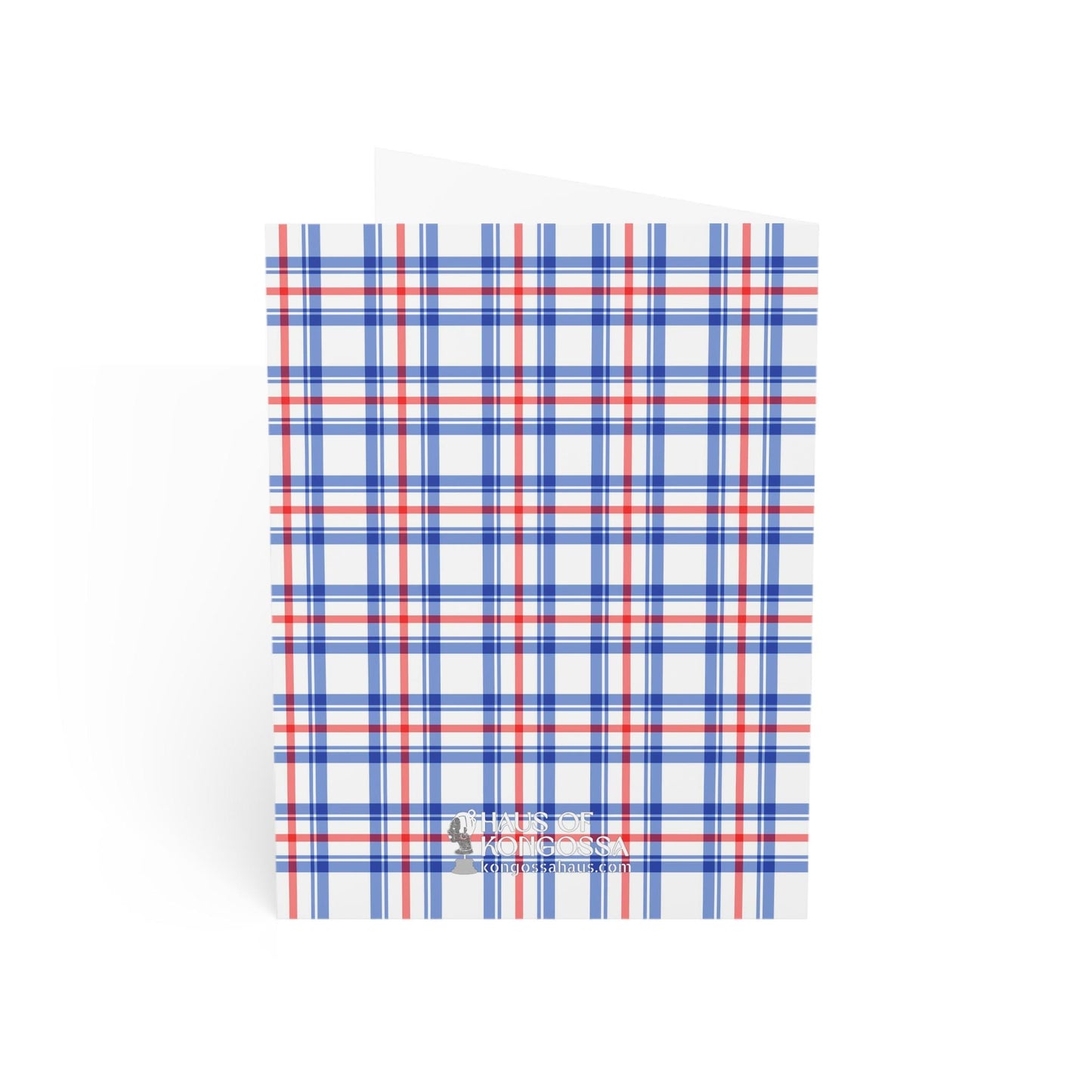 Nef in White - Mukuta Bag Plaid Greeting Cards (1, 10pcs)