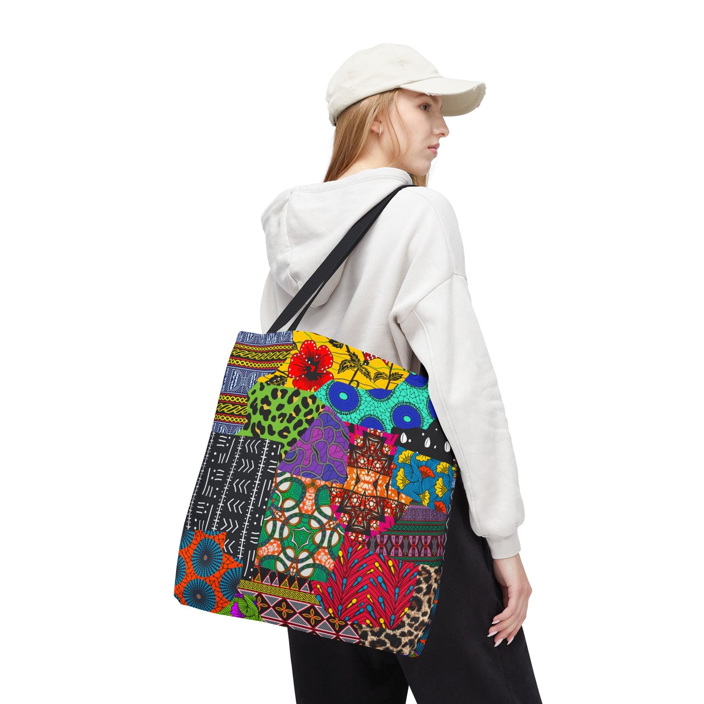 AfrikQuilt Ankara Print Canvas Tote Bag