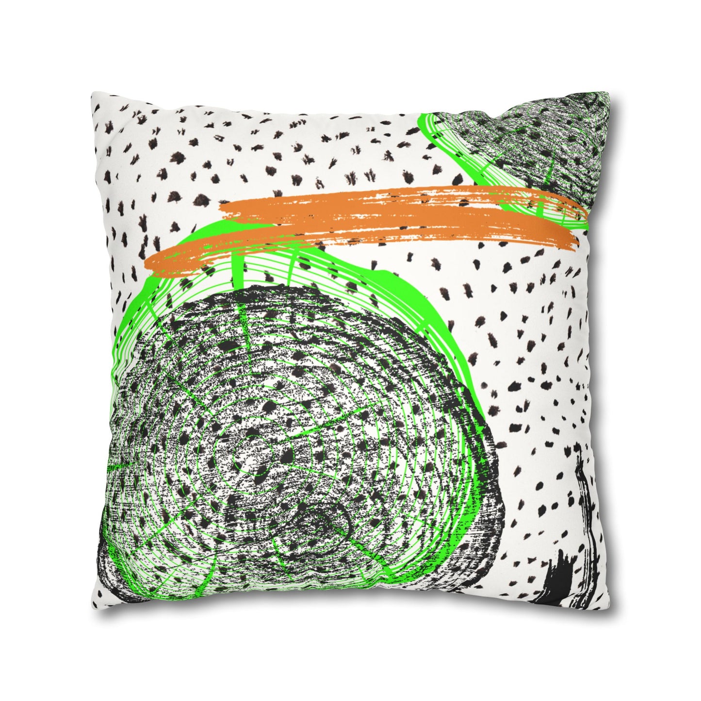 Cheetahs and Abstract Rings Faux Suede Square Pillow Case