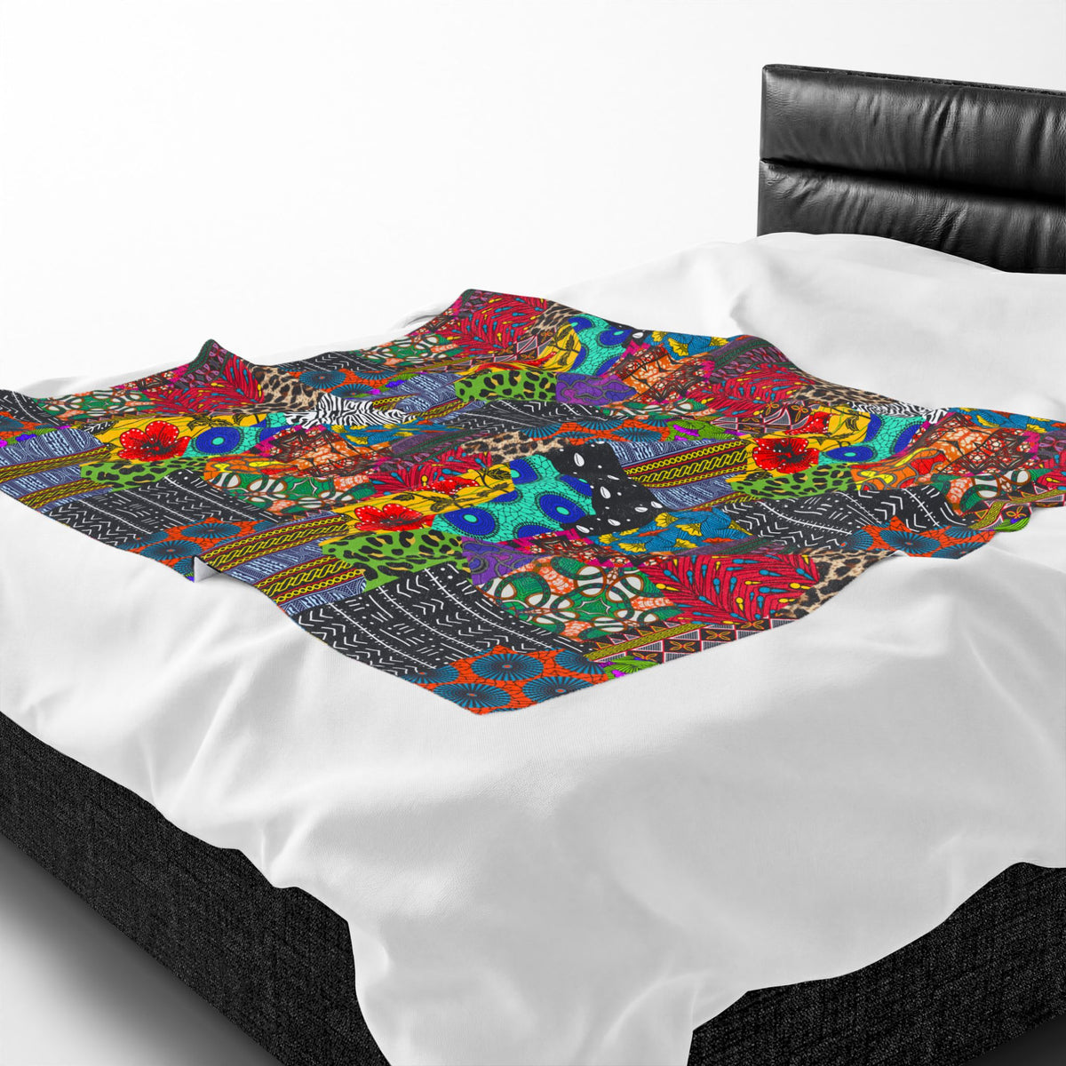 Afrik Quilt African Print Velveteen Plush Blanket