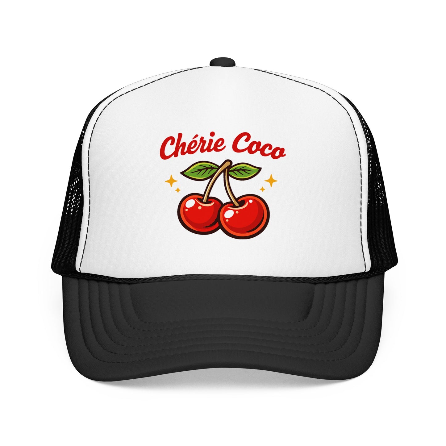 Chérie Coco Trucker hat , Cherry retro script design, Mother's Day Gift