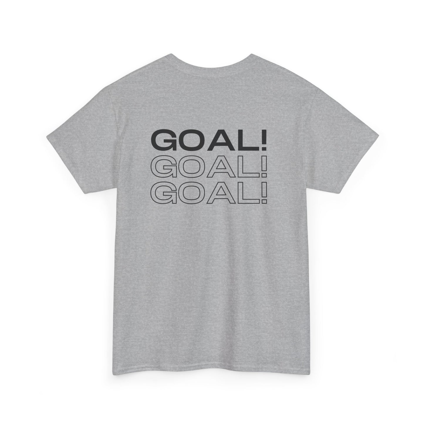 GOAL!! - BW Football on Yellow Toghu with Back Design Unisex Heavy Cotton Tee