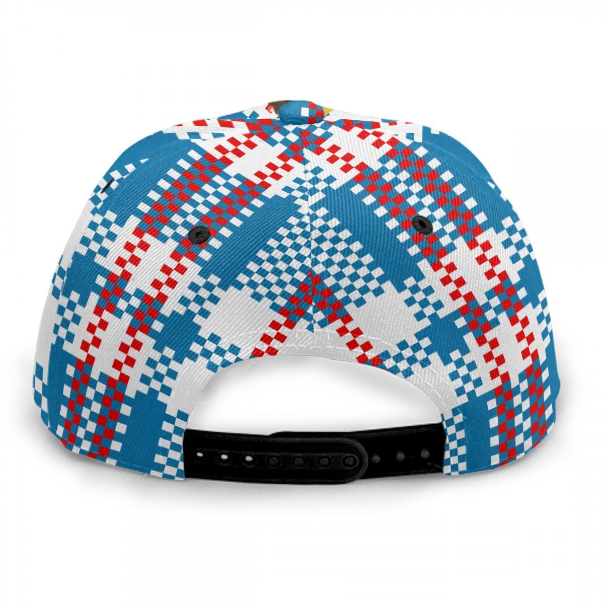 Plaid Mukuta Snapback Hat: African Print Baseball Cap