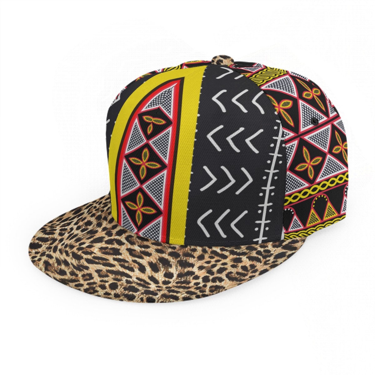 African Print Baseball Hat: Toghu Mudcloth Snapback