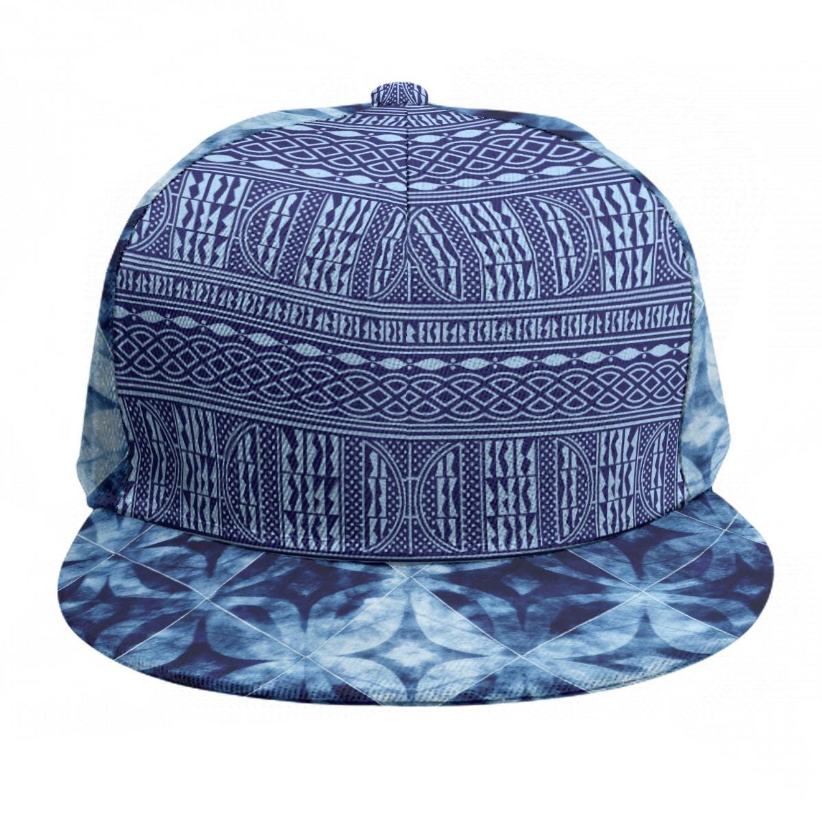 Adjustable Ndop Tie Dye Print Snapback Hat, African Baseball Cap