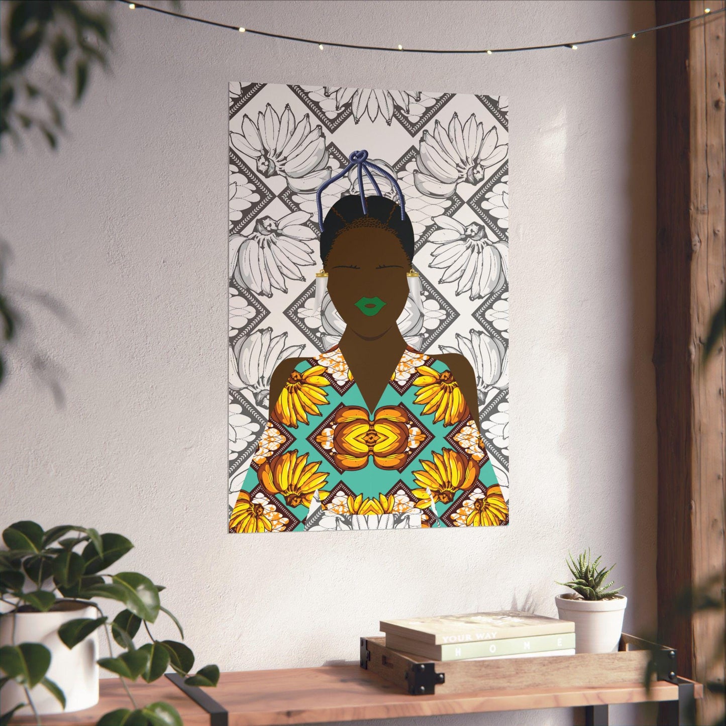 Havana Banana on White Bananas Premium Matte Vertical Posters
