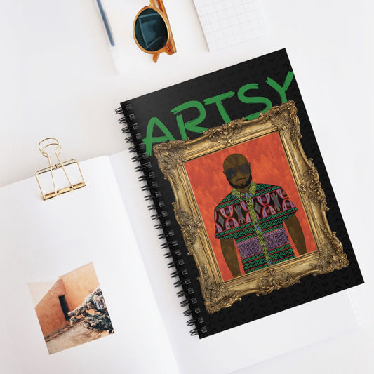 Artsy Le Monsieur Spiral Notebook, Front Cover Print - Ruled Lines