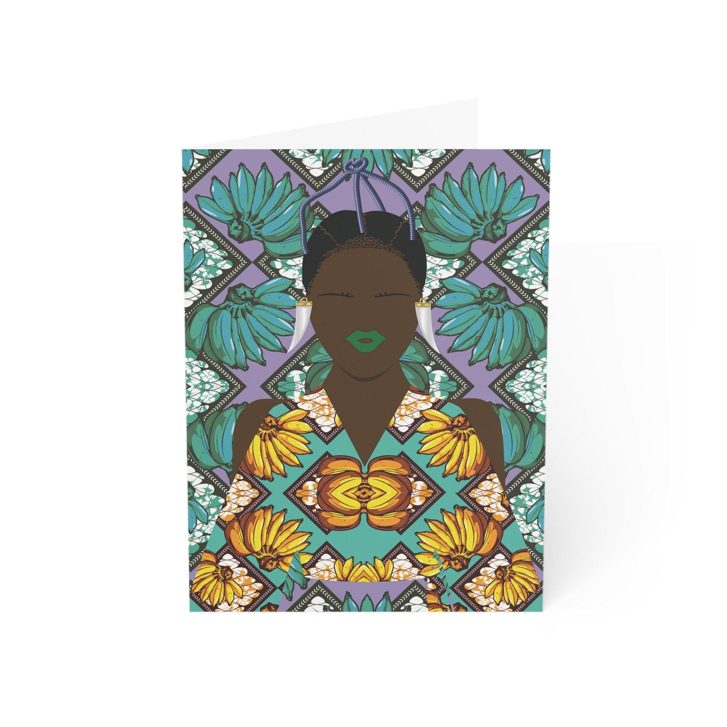 Havana Banana(Chocolate) on Green Banana African Greeting Cards (1, 10pcs)