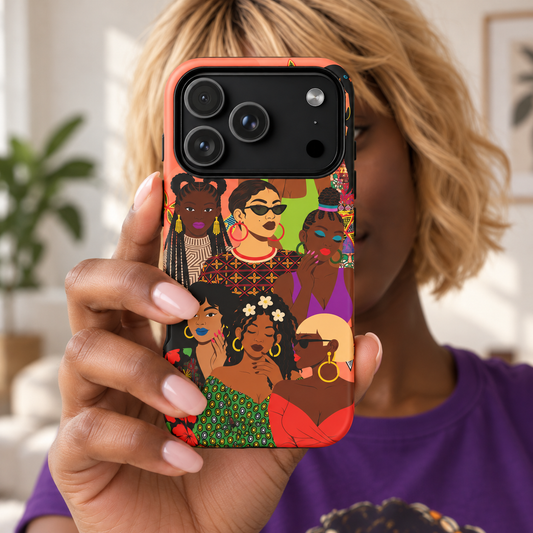 Black Girl Magic Collage Phone Case, African Art Design, Stylish Protective Cover for Samsung and iPhone, Unique Accessory, Gift Idea